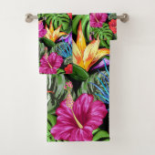Tropische Floral Summer Mood Pattern Bad Handdoek (Insitu)