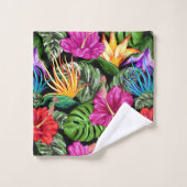 Tropische Floral Summer Mood Pattern Bad Handdoek (Wasdoekje)