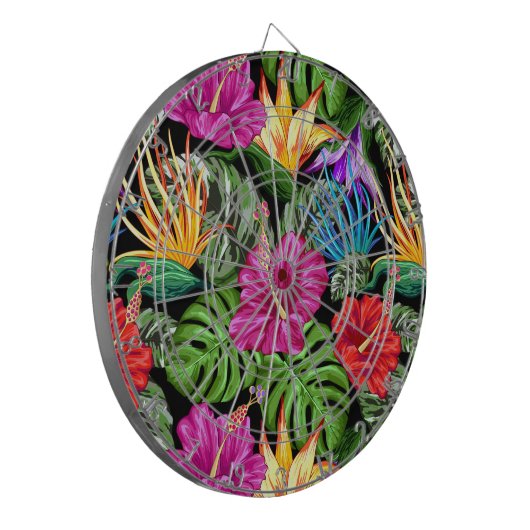 Tropische Floral Summer Mood Pattern Dartbord (Voorkant Links)