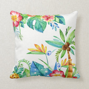 Tropische Floral-Waterverf Kussen