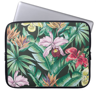 Tropische florale naadloos patroon met exotische f laptop sleeve