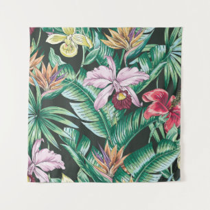 Tropische florale naadloos patroon met exotische f wandkleed