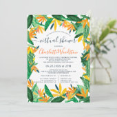 Tropische florale waterverf script virtuele douche kaart (Staand voorkant)