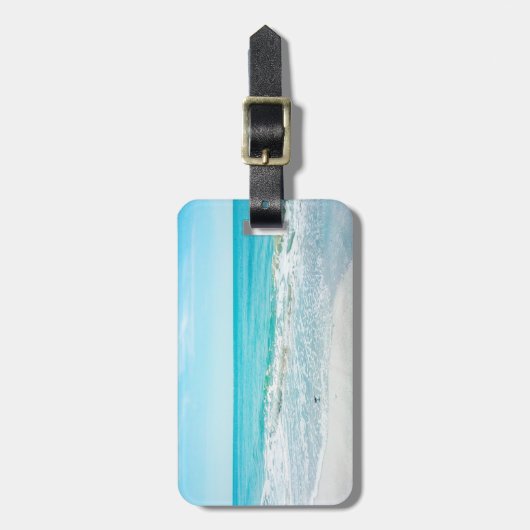 Tropische Florida Beach Sand Ocean Waves Sandpiper Bagagelabel (Voorkant verticaal)