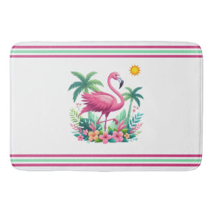 Tropische/Florida roze flamingo Badmat