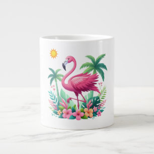 Tropische/Florida roze flamingo Extra Grote Beker