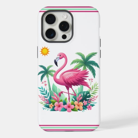 Tropische/Florida roze flamingo iPhone Hoesje (Achterkant)