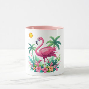 Tropische/Florida roze flamingo Mok