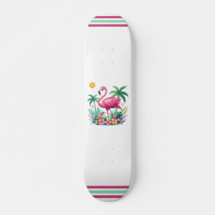 Tropische/Florida roze flamingo Skateboard
