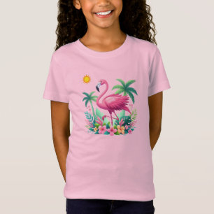 Tropische/Florida roze flamingo T-shirt