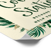 Tropische Foliage Chic Cookie Station Wedding Sign Poster (Hoek)