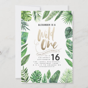 Tropische foliën + goudschrift op één verjaardag
