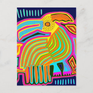Tropische Folk Art Parrot Briefkaart