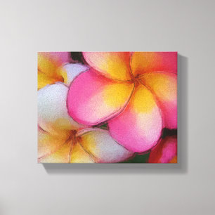 Tropische Frangipani Plumeria Bloemen Canvas Afdruk