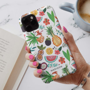 Tropische fruit meid all-over print iPhone 12 hoesje