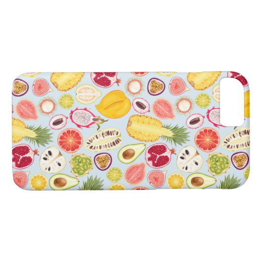 Tropische Fruit Pattern Hoesje-Mate iPhone Case (Achterkant (Horizontaal))