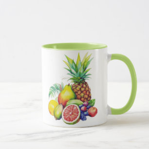 Tropische Fruitcollage Mok