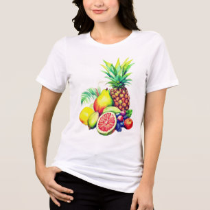 Tropische Fruitcollage Tri-Blend Shirt