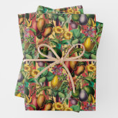 Tropische fruittuin botanisch inpakpapier vel (In situ)