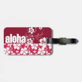 Tropische Fuschia Hibiscus; Aloha Bagagelabel (Achterkant horizontaal)