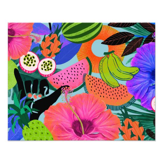 Tropische geblissen foto afdruk (Voorkant)