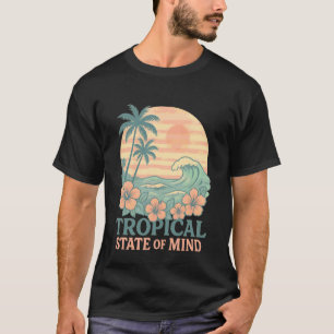 Tropische Geestestoestand Hibiscus Bloem Palmboom  T-shirt