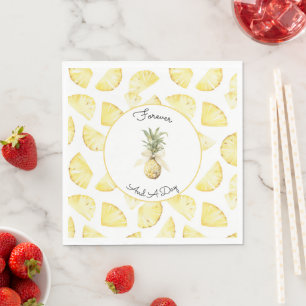 Tropische Gele Ananas Bruiloft Servet