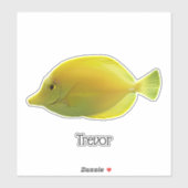 Tropische Gele Vis met Naam Sticker (Vel)