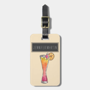 Tropische gemengde fruitigheid Mango aardbei Drink Bagagelabel