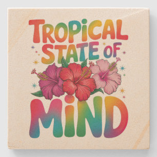 Tropische gemoedstoestand Summer Beach Graphic Stenen Onderzetter