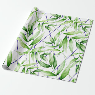 Tropische geometrische begroeiing cadeaupapier