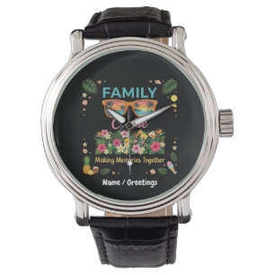 Tropische Gezinscruiseherinneringen Bloemenzomer  Horloge