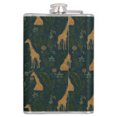 Tropische Giraffe Hangout Heupfles (Achterkant)