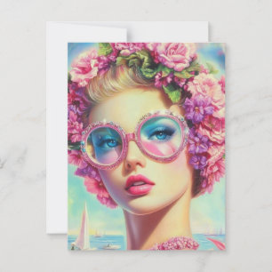 Tropische Glamour Queen Briefkaart