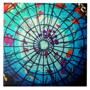 tropische Glas in lood oceaan Tegeltje