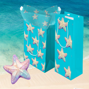 Tropische glinsterende zeester Kerstvakantie Wijn Cadeautas