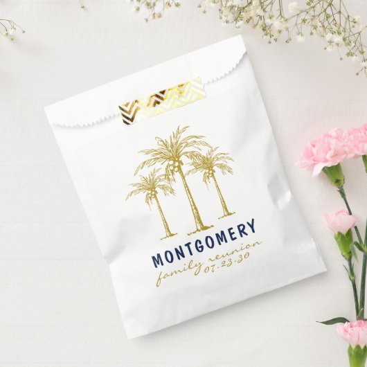 Tropische Gold Palm Trees Custom Family Reunion Bedankzakje (Gezegeld)
