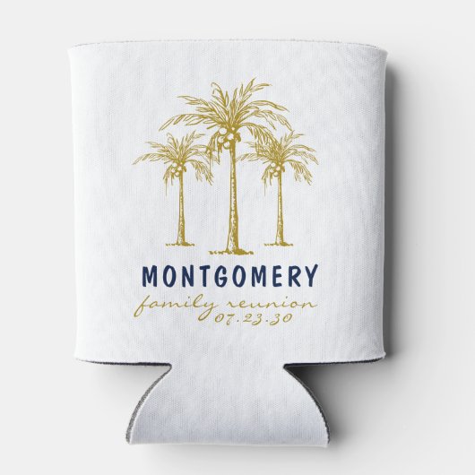 Tropische Gold Palm Trees Custom Family Reunion Blikjeskoeler (Achterkant)