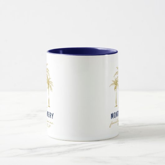Tropische Gold Palm Trees Custom Family Reunion Mok (Midden)