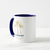 Tropische Gold Palm Trees Custom Family Reunion Mok (Voorkant links)