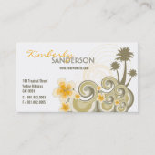 Tropische golven Hibiscus Beach Summer Palm Trees Visitekaartje (Voorkant)