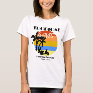 Tropische golven Summer Beach Getaway T-Shirt