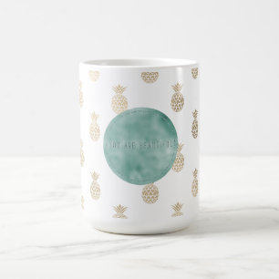 Tropische gouden anananassen koffiemok
