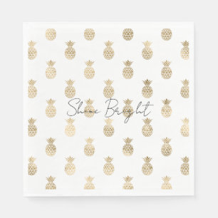 Tropische gouden anananassen servet