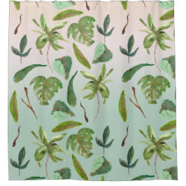 Tropische gouden bladeren douchegordijn