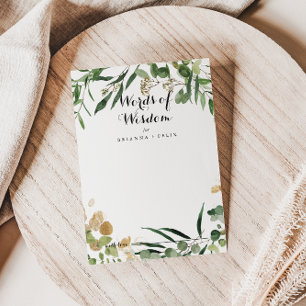 Tropische gouden bruiloftswoorden van Wisdom Advic Advieskaart