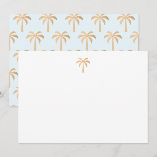 Tropische gouden palmboom dank u kaart (Voorkant / Achterkant)