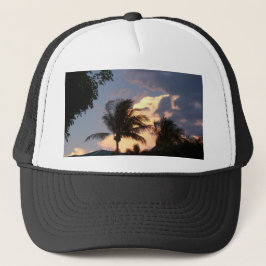 Tropische gouden wolkenwolk trucker pet
