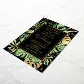 Tropische goudolie en zwarte olievlek folie uitnodiging (Gedraaid)