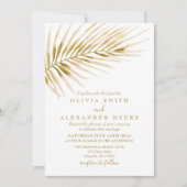 Tropische goudpalmbruiloft kaart (Voorkant)